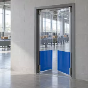 Маятниковая распашная двустворчатая эластичная дверь из ПВХ 220*140